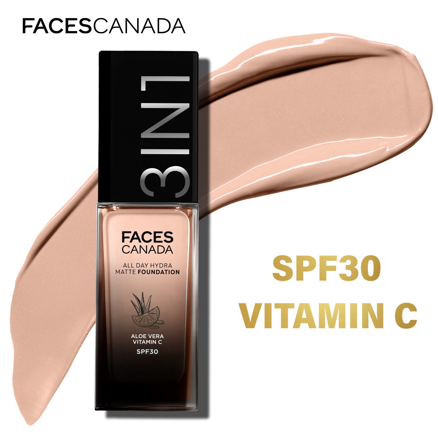 3 In 1 All Day Hydra Matte Foundation - Rose Ivory 011