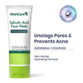 2% Salicylic Acid Face Wash with AHA, Greentea & Tea Tree -Oil Control-Reduces Sebum & Acne