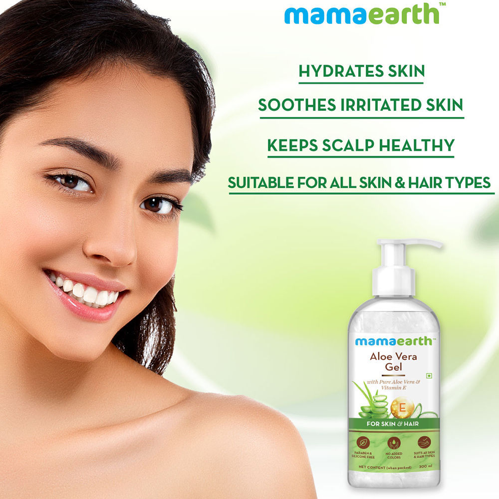 Aloe Vera Gel with Pure Aloe Vera & VitaminE for Skin & Hair 300ml| Hydrates, Soothes Skin