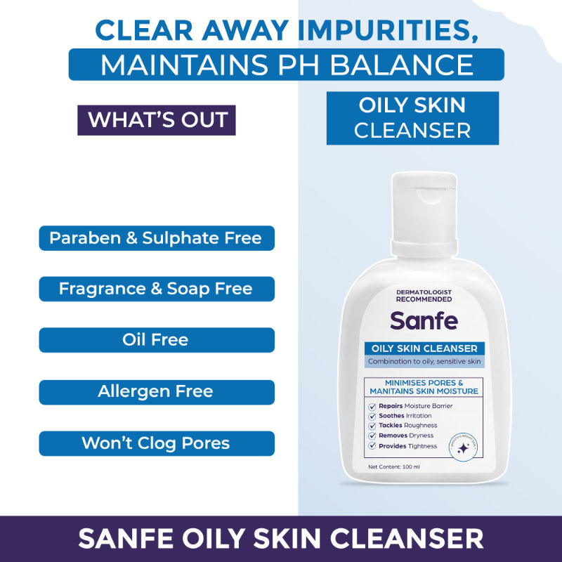 Oily Skin Cleanser | For skin repair, dryness, tighter skin - For Oily, Acne Prone Skin, 100ml