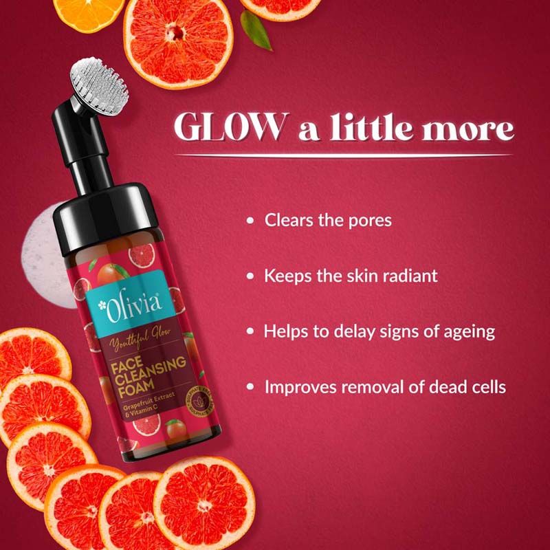 Youthful Glow Face Cleansing Foam –With Grapefruit Extract & Vitamin C for Bright, Even Skin