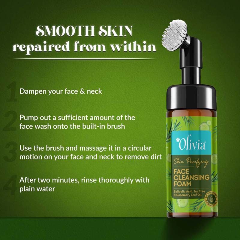 Skin Purifying Face Cleansing Foam–With Salicylic Acid, Tea Tree & Rosemary for Deep Cleanse