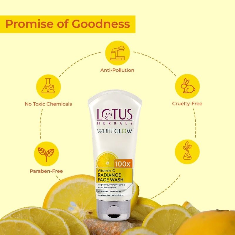 Whiteglow Vitamin C Radiance Face Wash Reduce Dark Spots & Dull Skin, All Skin Types