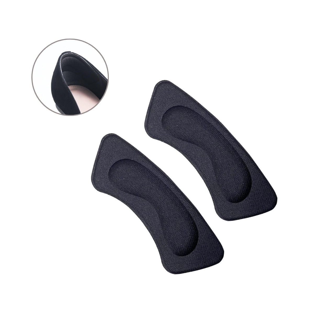 Heel Liners Self-Adhesive Shoe Bite Protector Foam Pads Insole Inserts Cushion Strips in Black