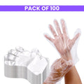 Disposable Hand Gloves for Hair Dye Coloring Transparent Clear Plastic Multipurpose Free Size