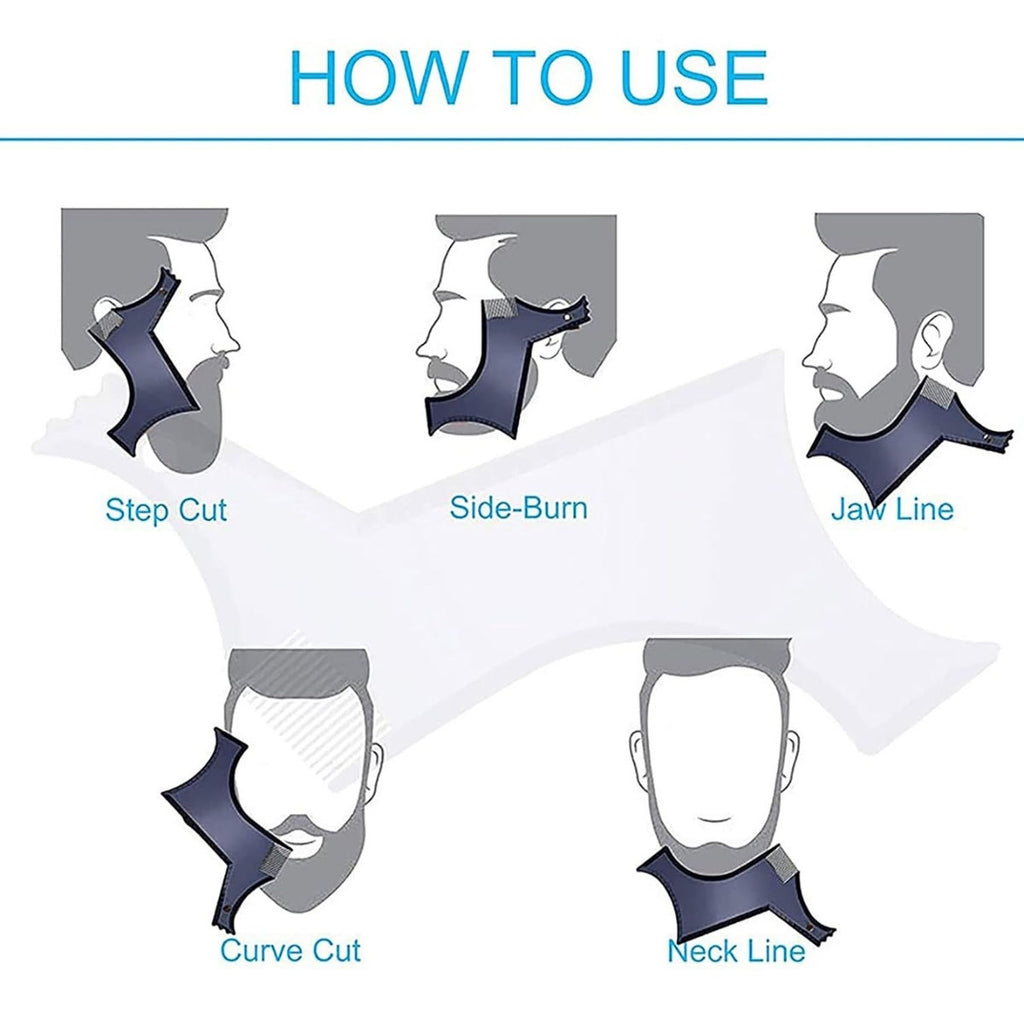 Beard Shaper Tool with Comb for Trimming Shaping Styling Beard and Moustache Stencil Styler