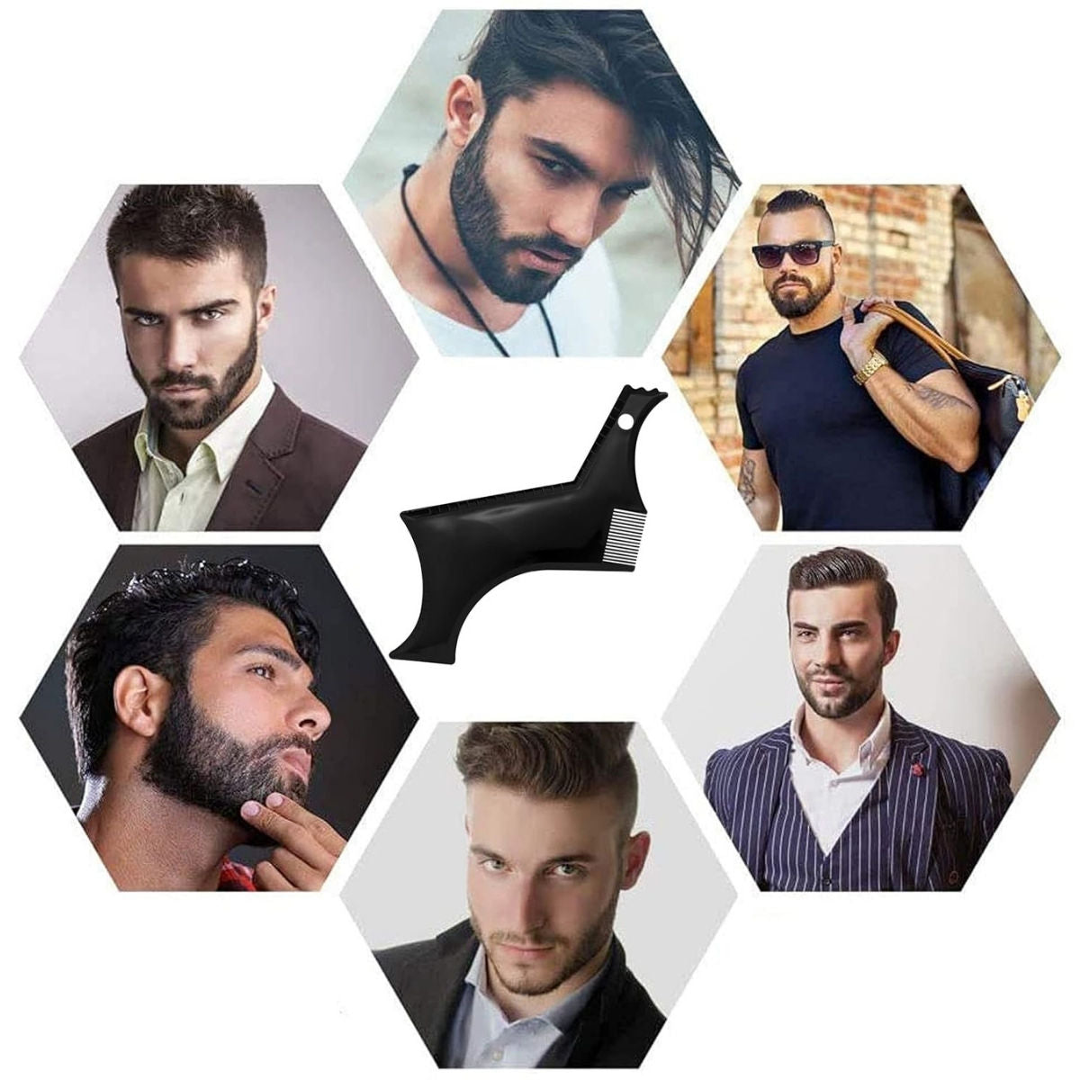 Beard Shaper Tool with Comb for Trimming Shaping Styling Beard and Moustache Stencil Styler