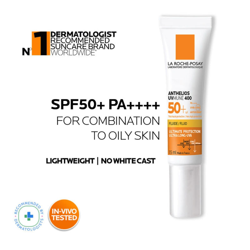 Anthelios UVMUNE400 Invisible Fluid SPF50+ Ultra-light Sunscreen for Sensitive Skin - 15ml