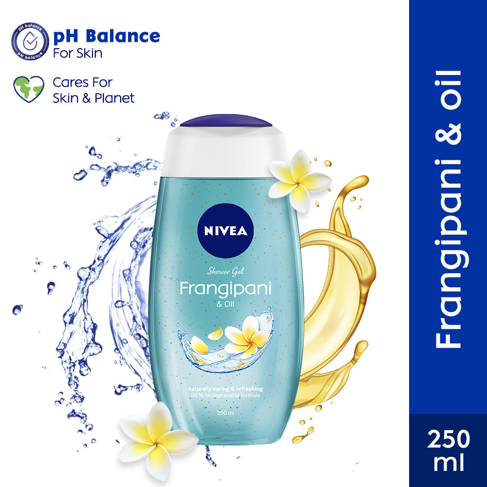 Body Wash, Frangipani & Oil Shower Gel, Pampering Care & Refreshing Scent of Frangipani Flower - 250ml