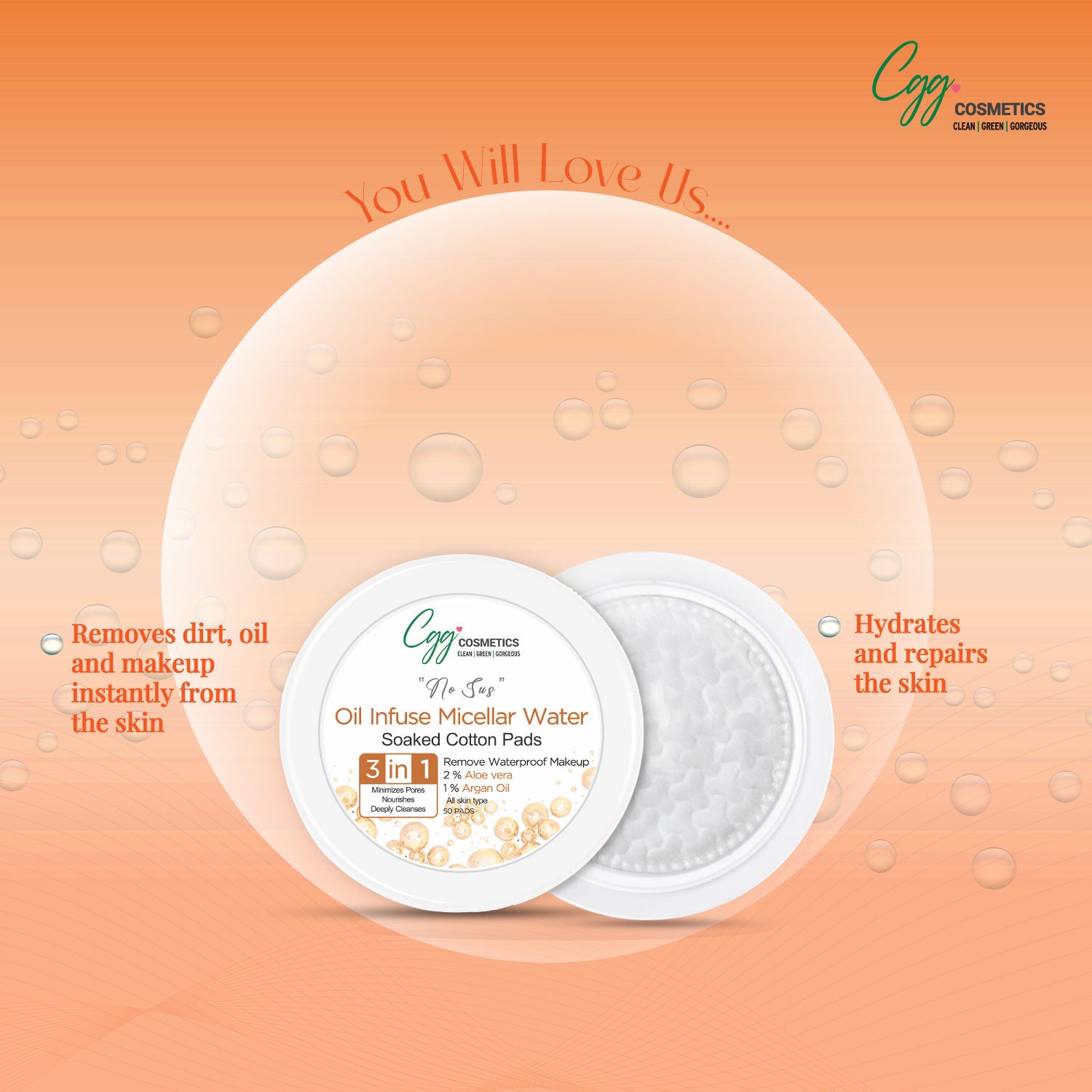 Oil Infuse Micellar Cotton Pads (100) + Free Korean Makeup Remover Pads (Small)