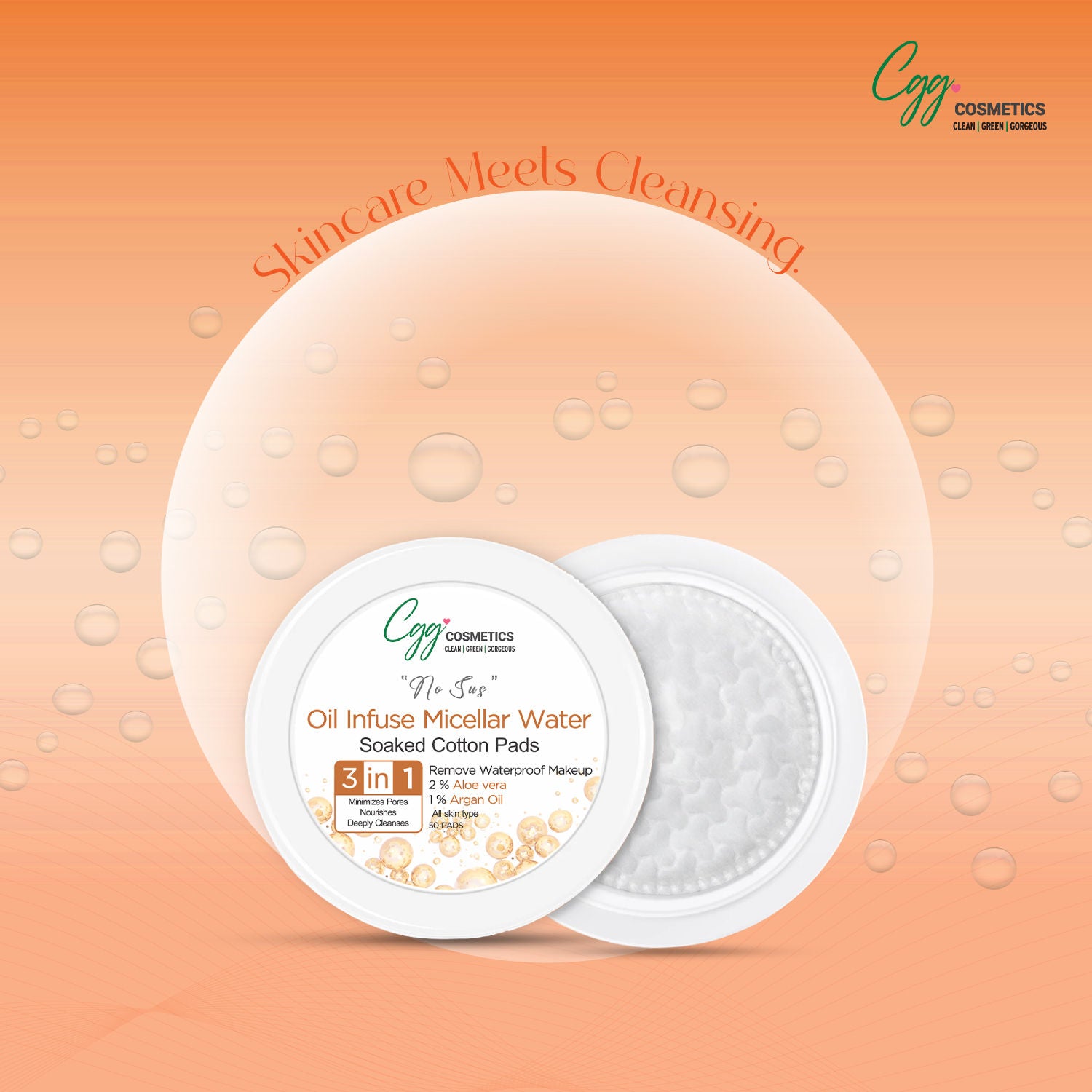 Oil Infuse Micellar Cotton Pads (100) + Free Korean Makeup Remover Pads (Small)