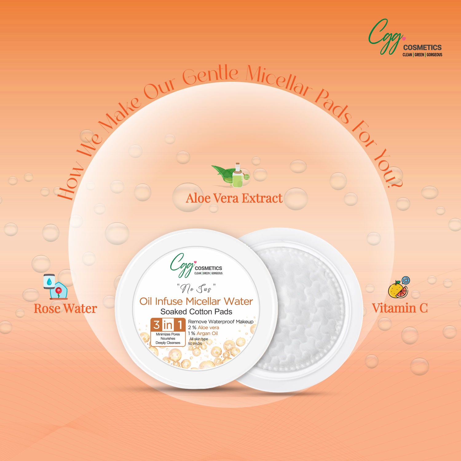 Oil Infuse Micellar Cotton Pads (100) + Free Korean Makeup Remover Pads (Small)