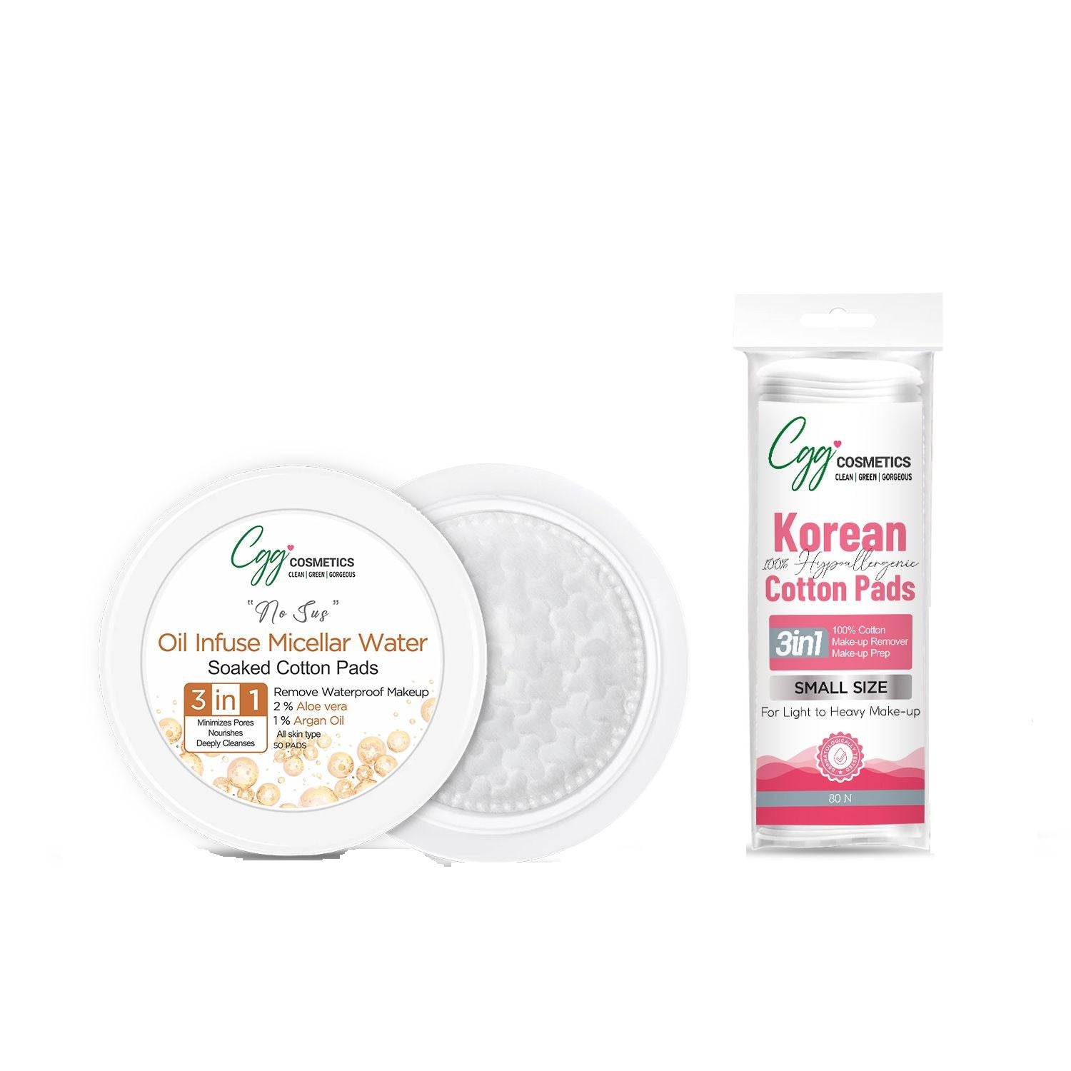 Oil Infuse Micellar Cotton Pads (100) + Free Korean Makeup Remover Pads (Small)