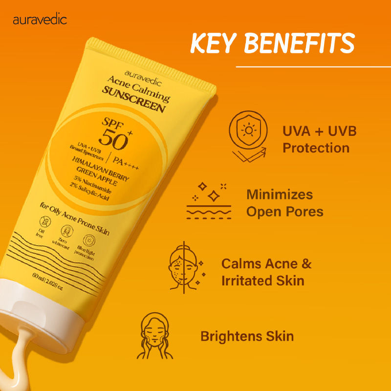 Acne Sunscreen for Oily Skin Pore Minimizing Sunscreen SPF 50 PA ++++ Gotu kola