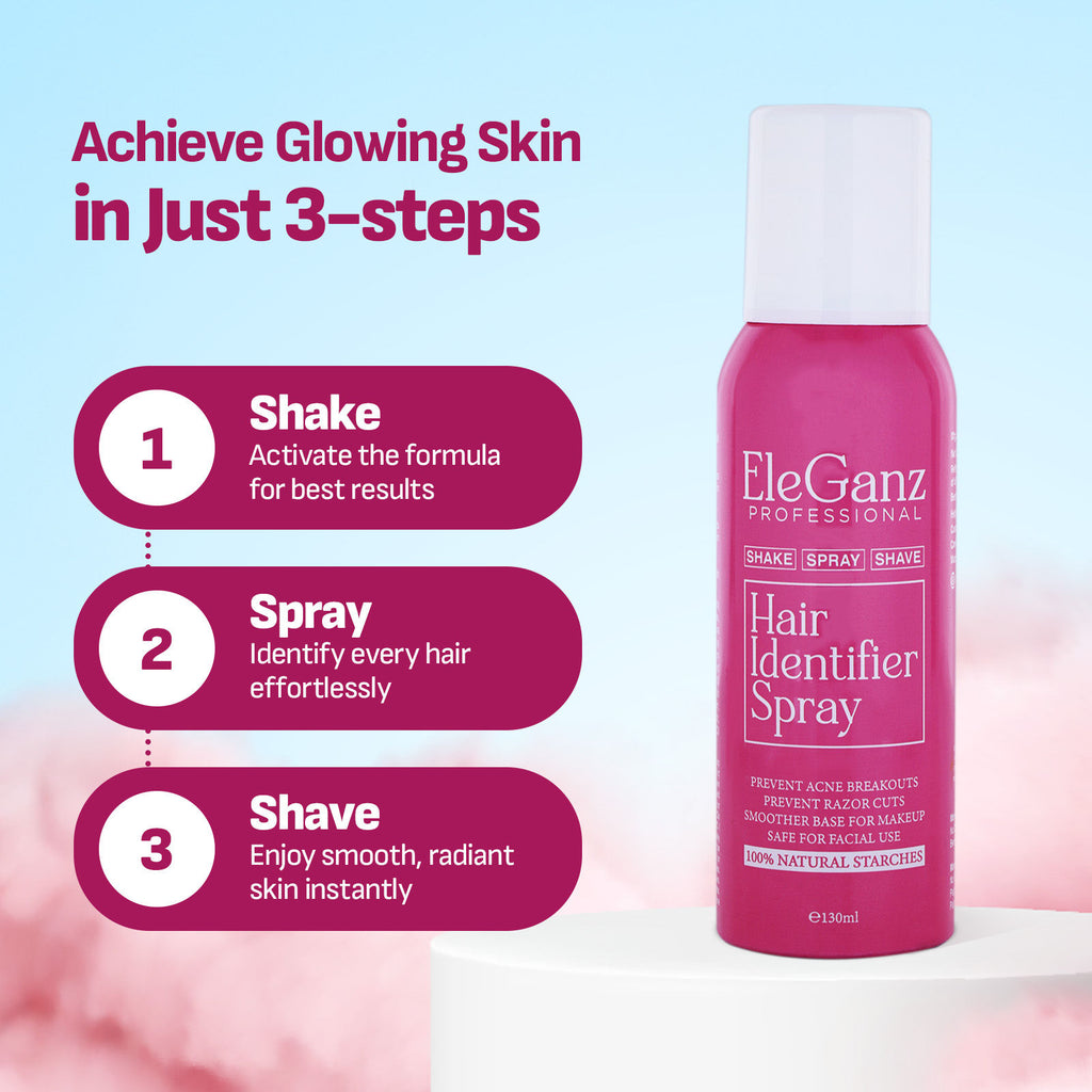 Hair Identifier Spray For Face Hair Removal & Razor Coz - 100% Natural Starches