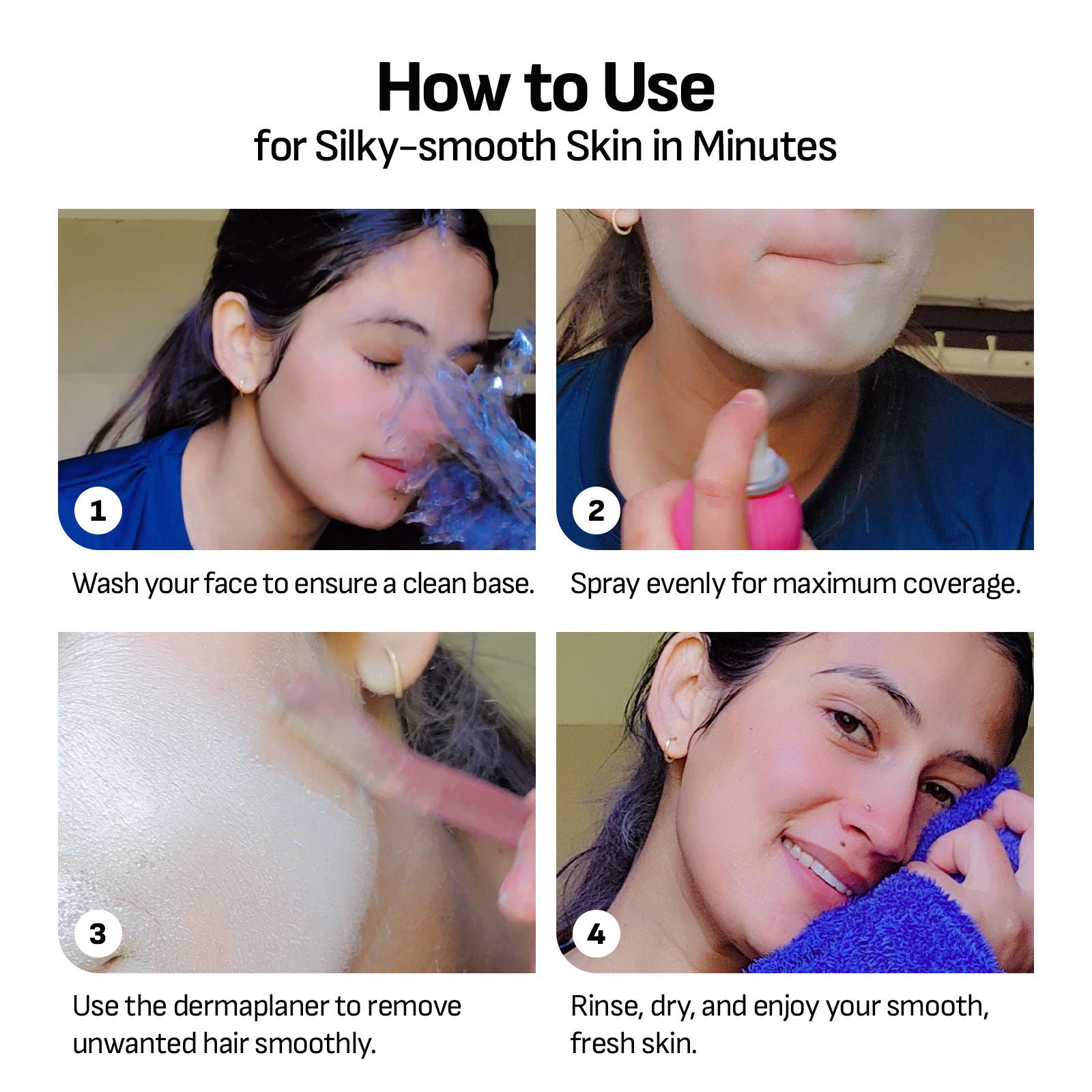 Hair Identifier Spray For Face Hair Removal & Razor Coz - 100% Natural Starches