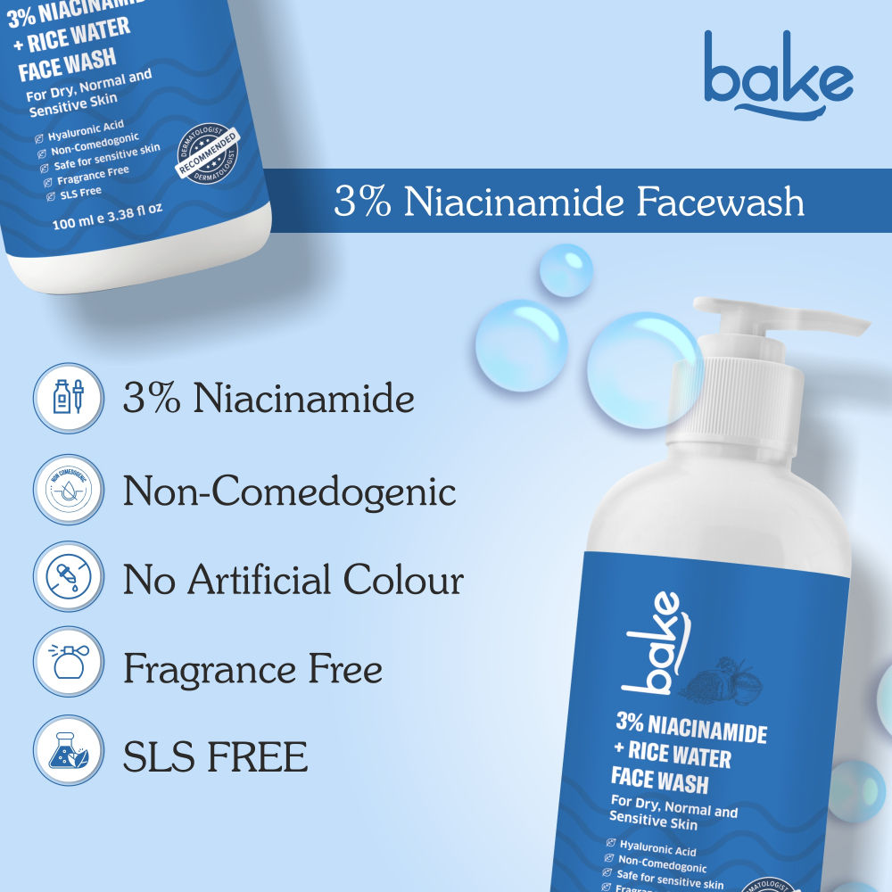 3% Niacinamide Face Wash with Rice Water for Acne Marks, Scars & Dark Spots