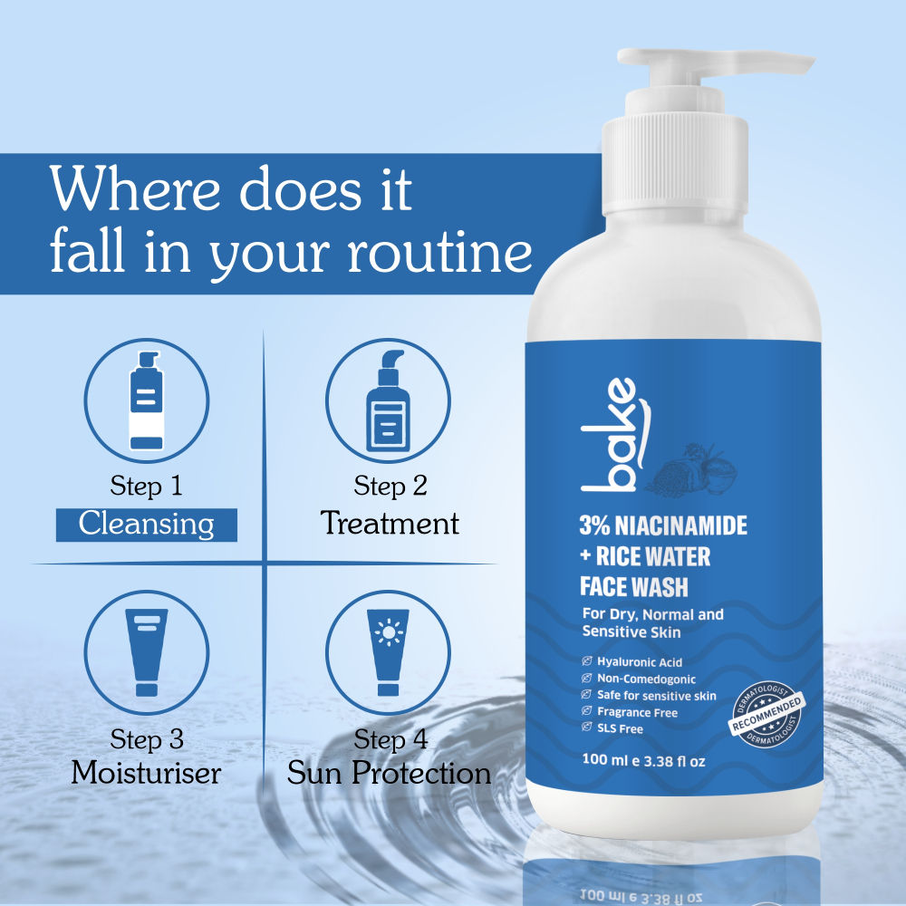 3% Niacinamide Face Wash with Rice Water for Acne Marks, Scars & Dark Spots