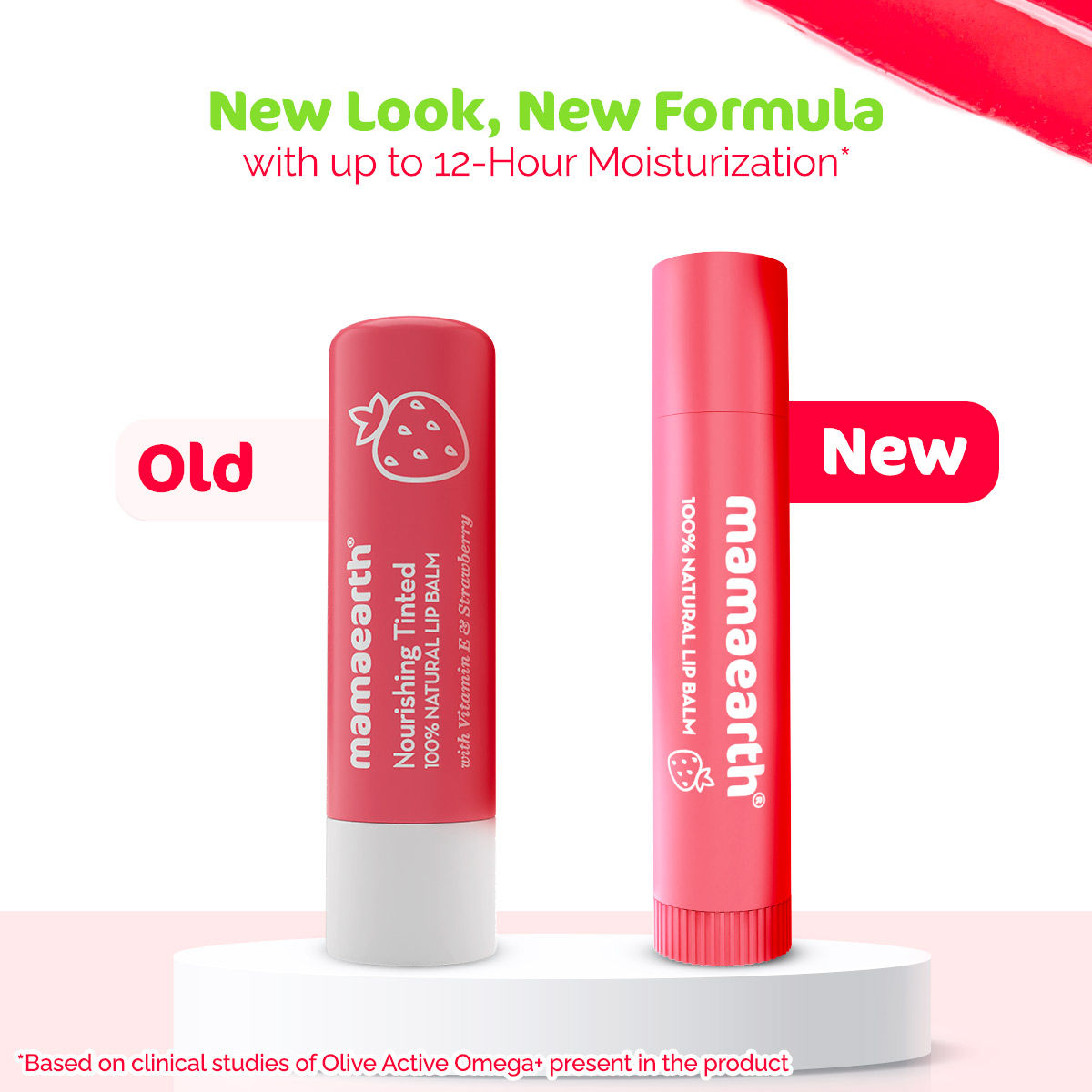 Nourishing Tinted Lip Balm with Vitamin E and Strawberry for 12 Hour Moisturization