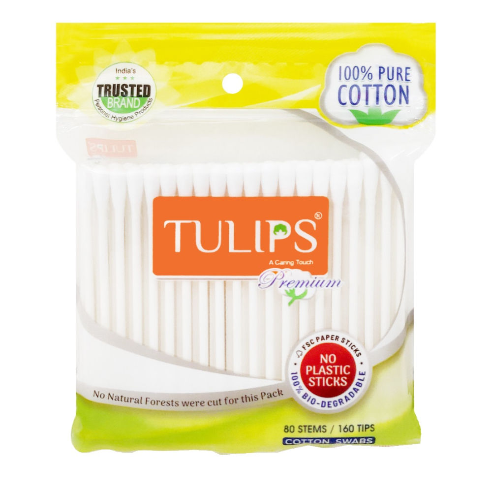 Premium Cotton Ear Buds/ Swabs with White Paper Stick Pouch (80/ 160 Tips in a Ziplock Pouch)