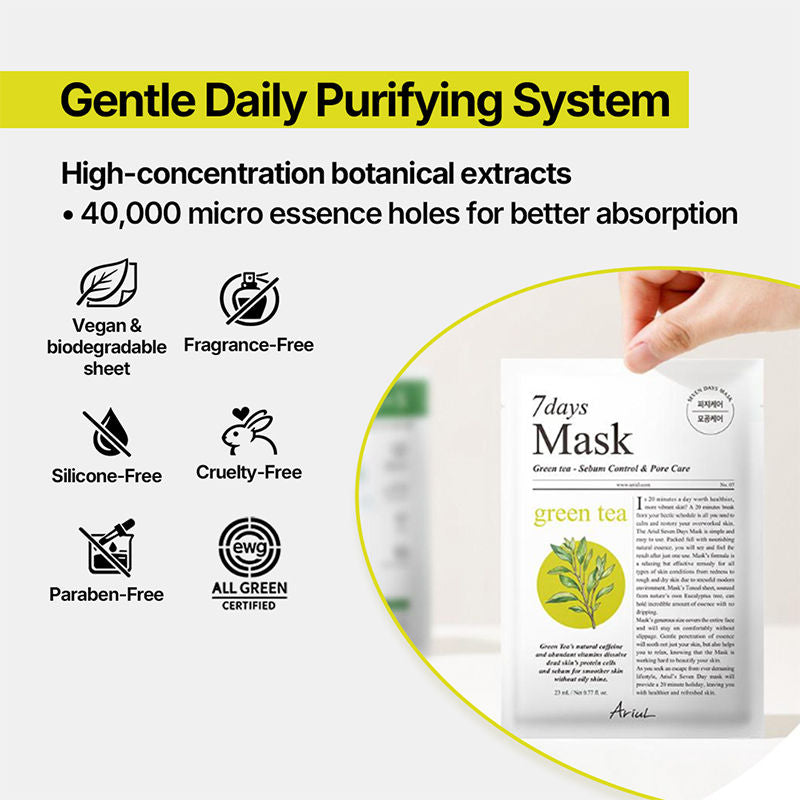 7days Mask - Green Tea + S