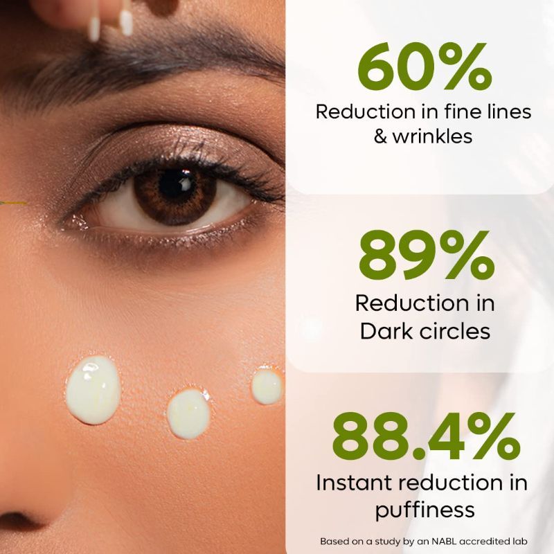 Vitamin C Green Tea Under Eye Cream with 3% Caffeine to Reduce Fine Lines & Dark Circles