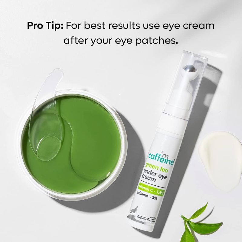 Vitamin C Green Tea Under Eye Cream with 3% Caffeine to Reduce Fine Lines & Dark Circles