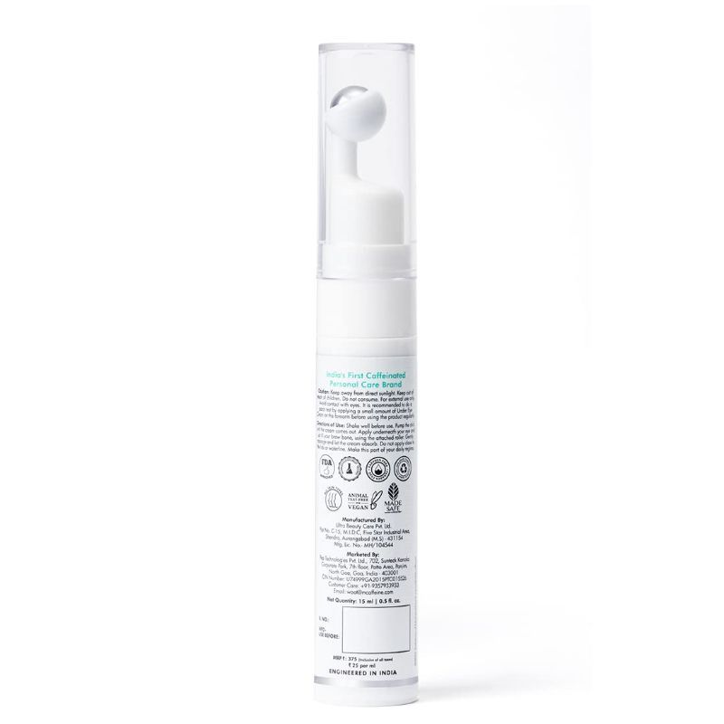 Vitamin C Green Tea Under Eye Cream with 3% Caffeine to Reduce Fine Lines & Dark Circles
