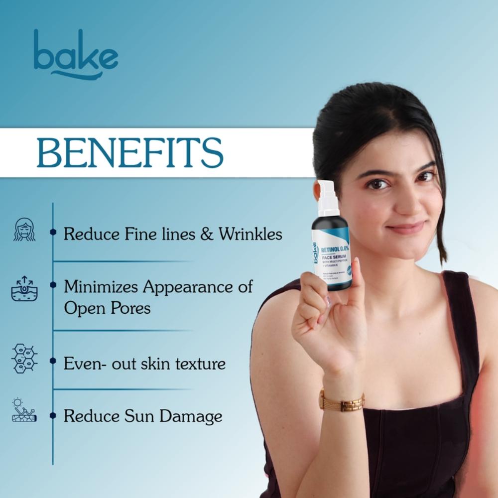 0.6% Retinol Serum For Anti Aging, Skin Tightening, Fine Lines & Wrinkles With 2% Multi Peptide