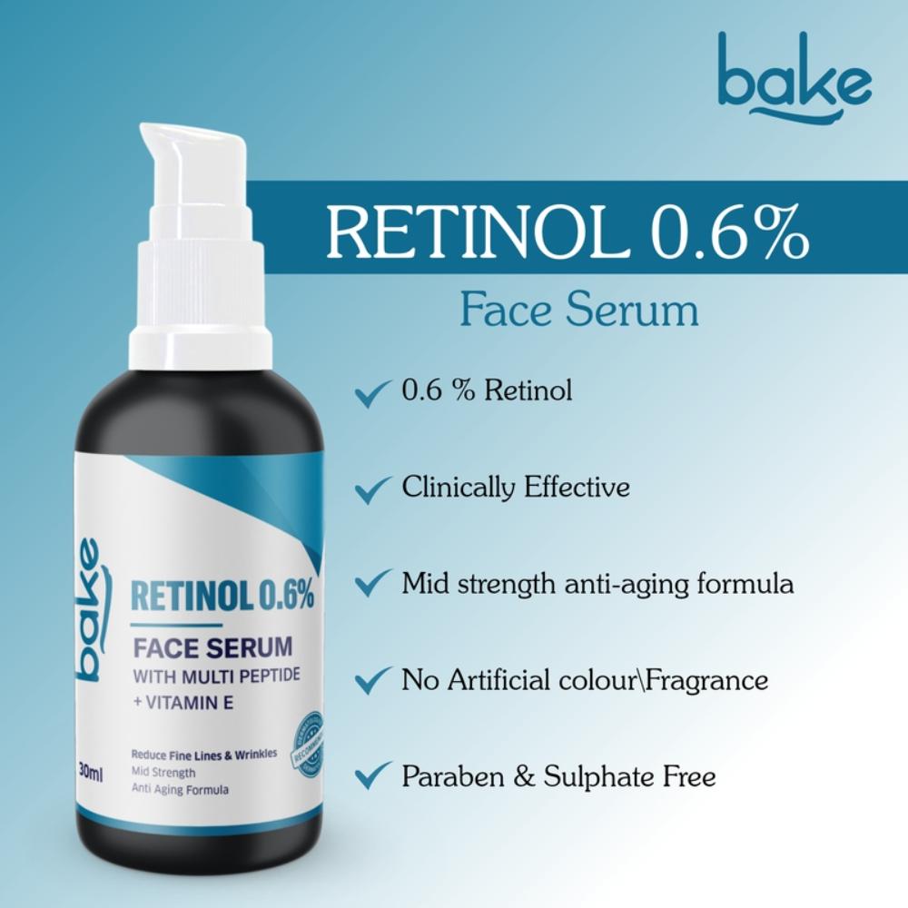 0.6% Retinol Serum For Anti Aging, Skin Tightening, Fine Lines & Wrinkles With 2% Multi Peptide