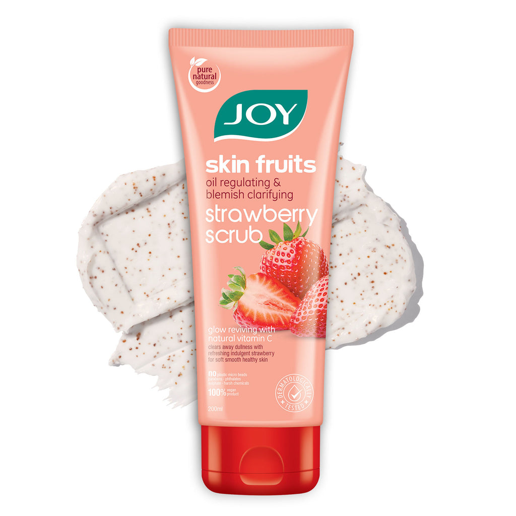 Oil Control Strawberry Face & Body Scrub with Vitamin C for Oily Skin - Blackhead Removal