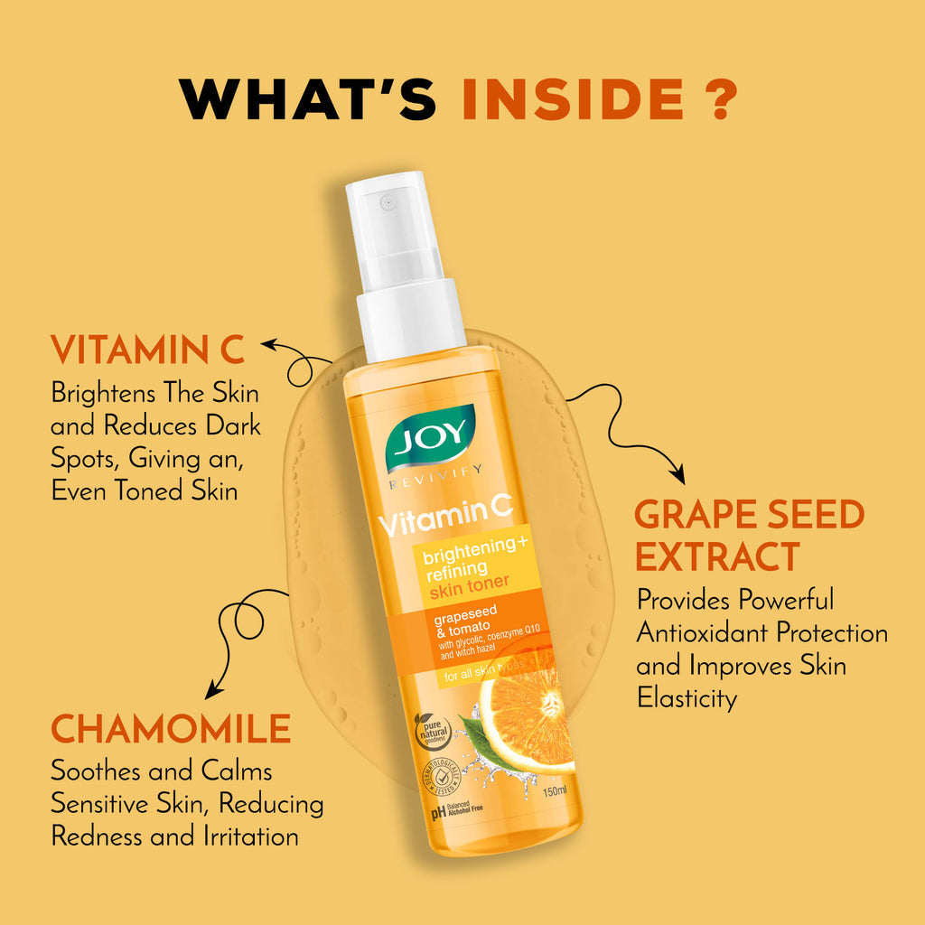 Vitamin C Face Toner For Skin Brightening - pH Balanced, Alcohol Free & For All Skin Types