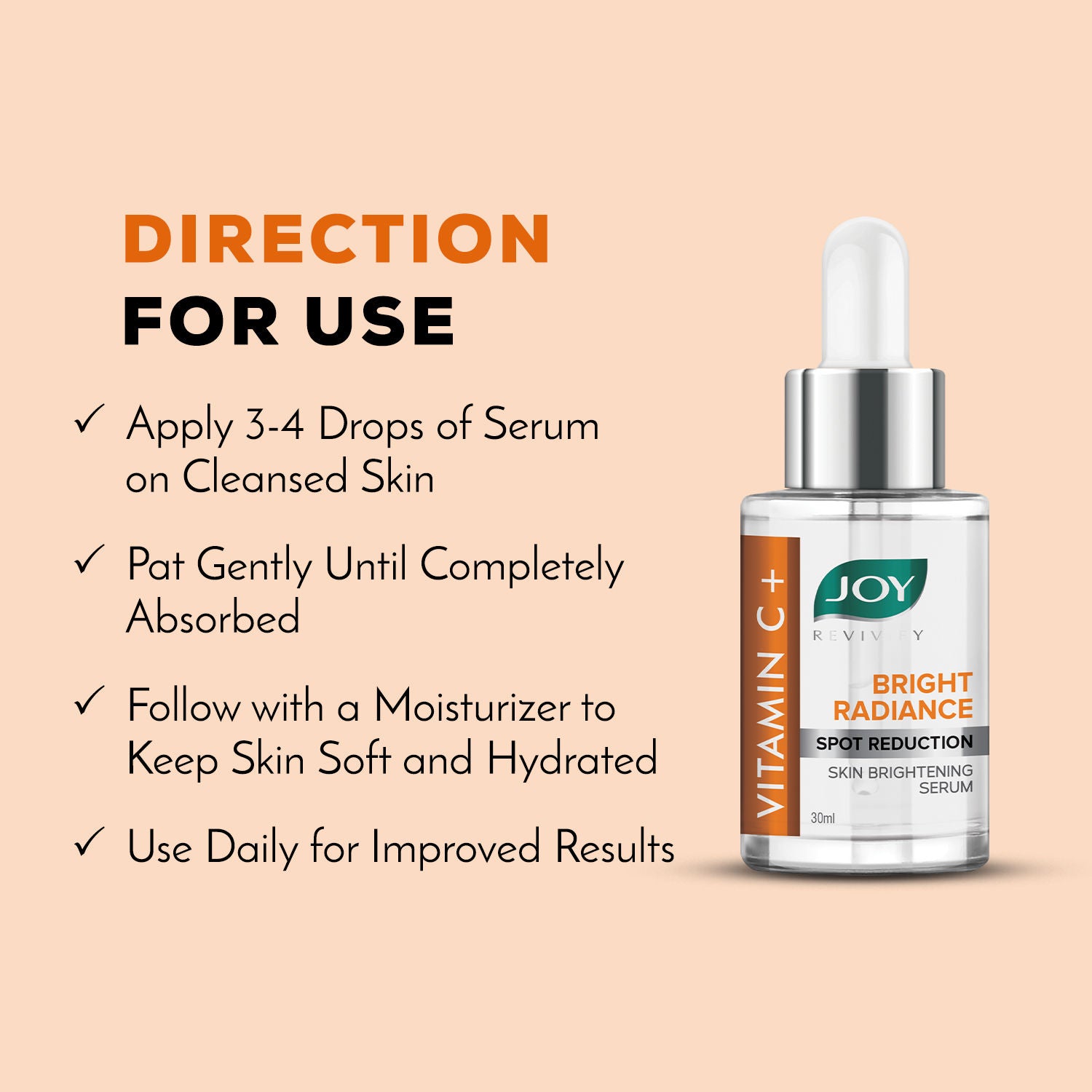 Skin Brightening Vitamin C + Face Serum For Glowing Skin, Controls Premature Ageing