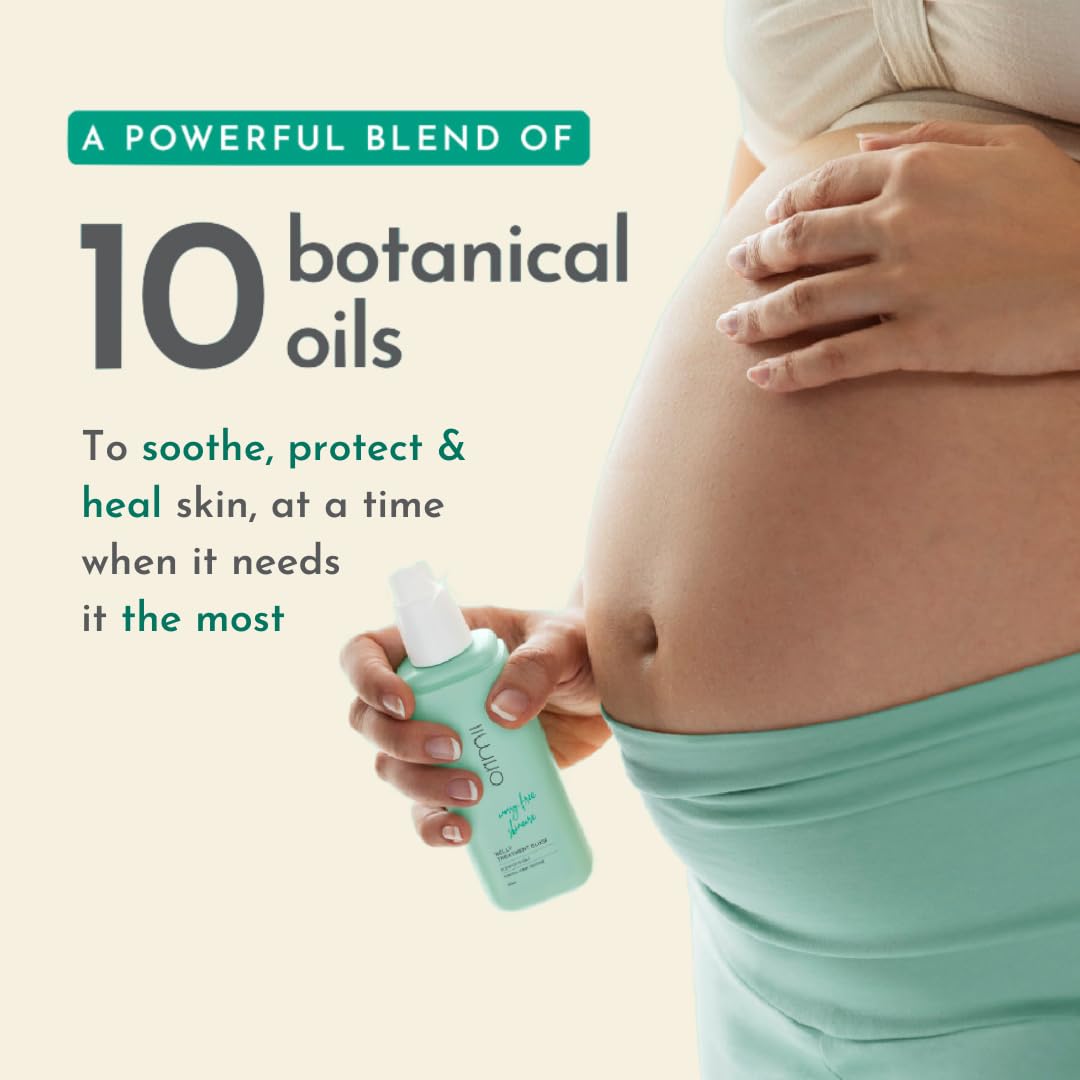 Belly Treatment Elixir - Body Oil For Stretch Marks; Fragrance Free, Pregnancy Safe