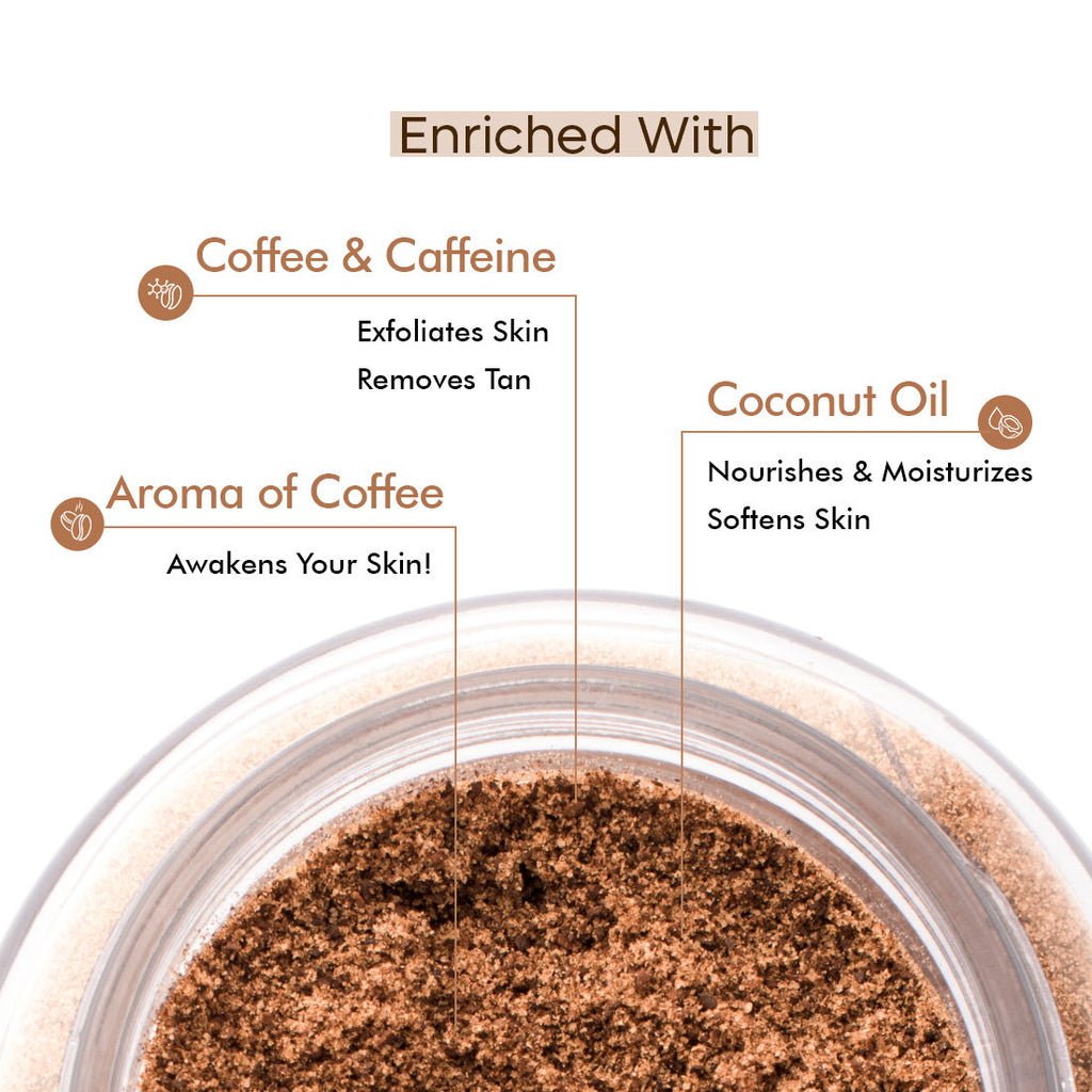 Exfoliating Coffee Body Scrub For Tan Removal & Soft-Smooth Skin - 100% Natural & Vegan