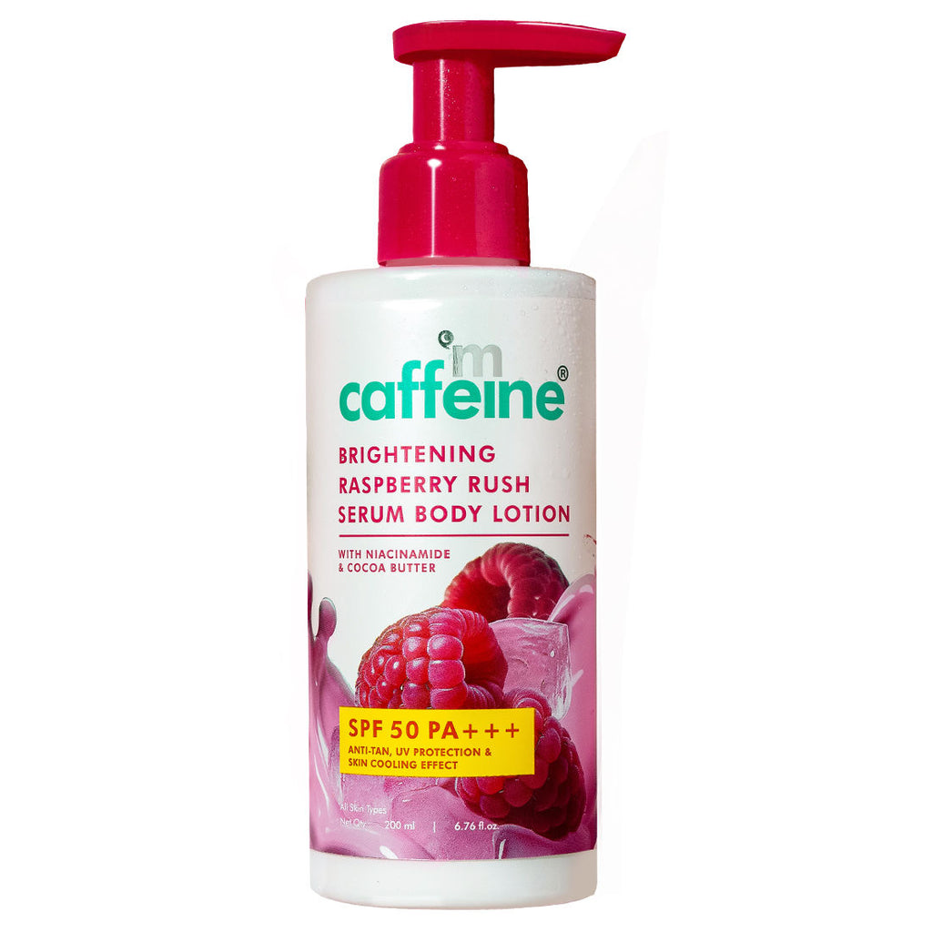 Brightening Raspberry Rush Serum Body Lotion SPF 50 PA+++ With Niacinamide Non-Sticky