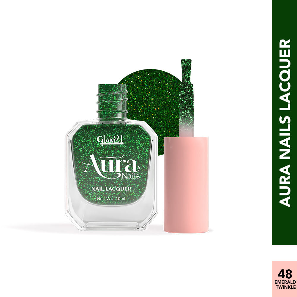 Aura Nails Lacquer - Emerald Twinkle