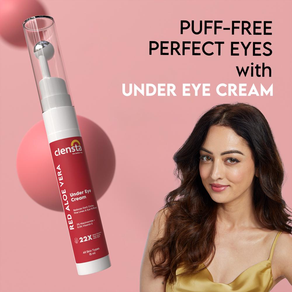 Red Aloe Vera Under Eye Cream with Niacinamide & Vitamin E for Reduces Dark Circles