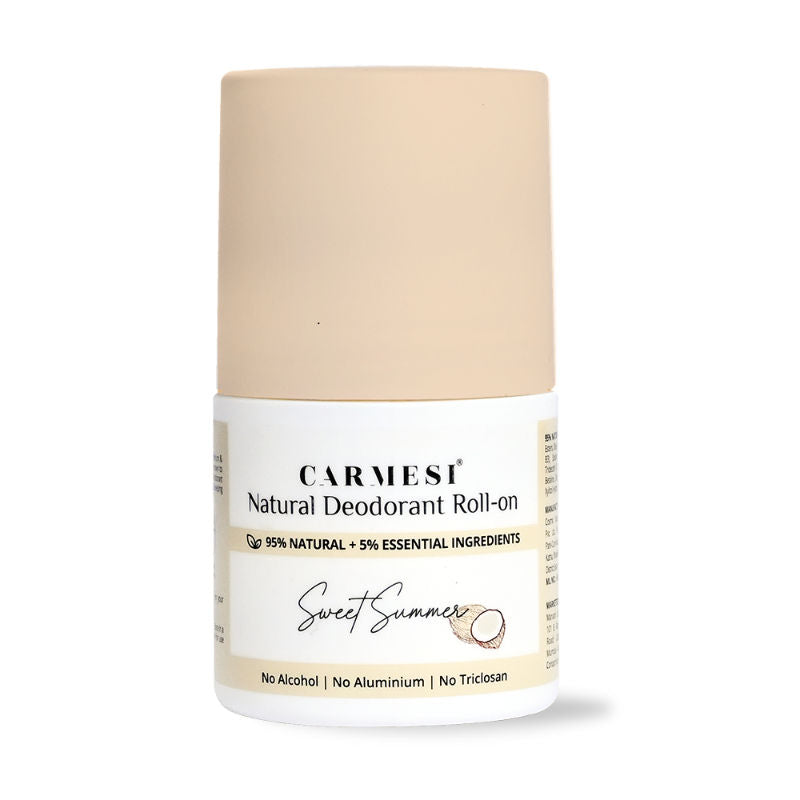 Natural Underarms Roll On Deodorant For Women - Sweet Summer, No Alcohol Or Aluminium
