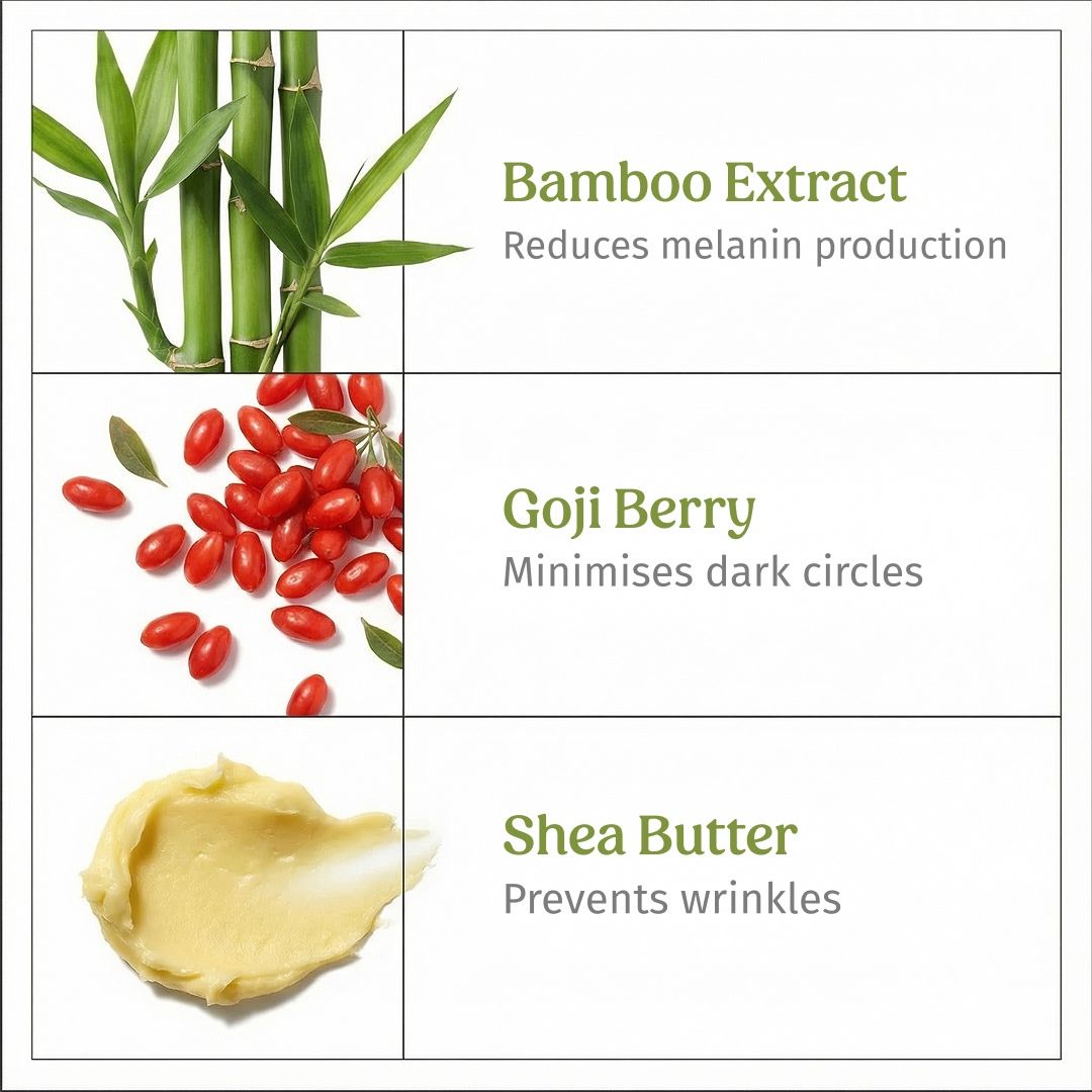 Under Eye Cream For Puffiness & Dark Circles Control With Bamboo & Goji Berry