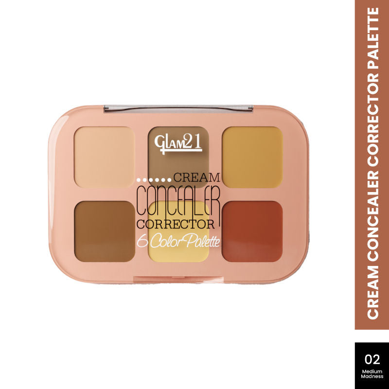 6 Shades Coverage Concealer Palette - Medium Madness- 02
