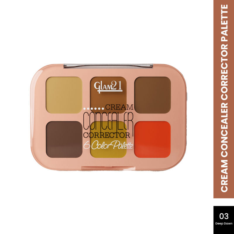 6 Shades Coverage Concealer Palette - Deep Dawn - 03