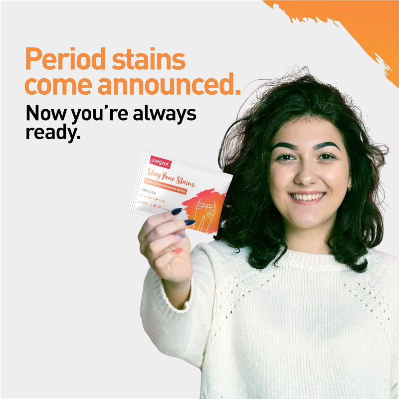 Period Stain Remover Wipes, Removes Stain in 60 sec, Gentle on Skin & Fabric, Travel Friendly