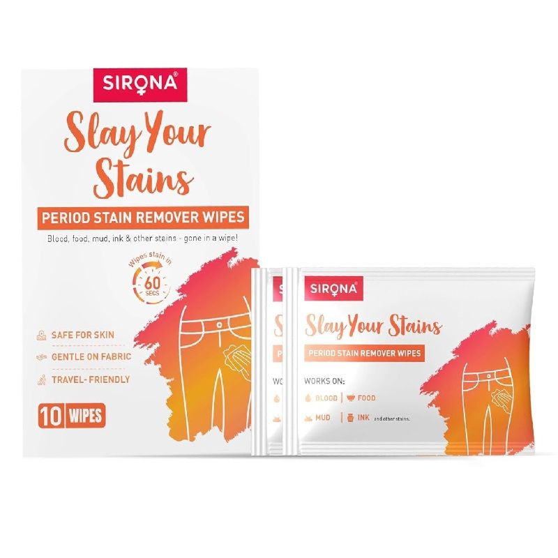 Period Stain Remover Wipes, Removes Stain in 60 sec, Gentle on Skin & Fabric, Travel Friendly