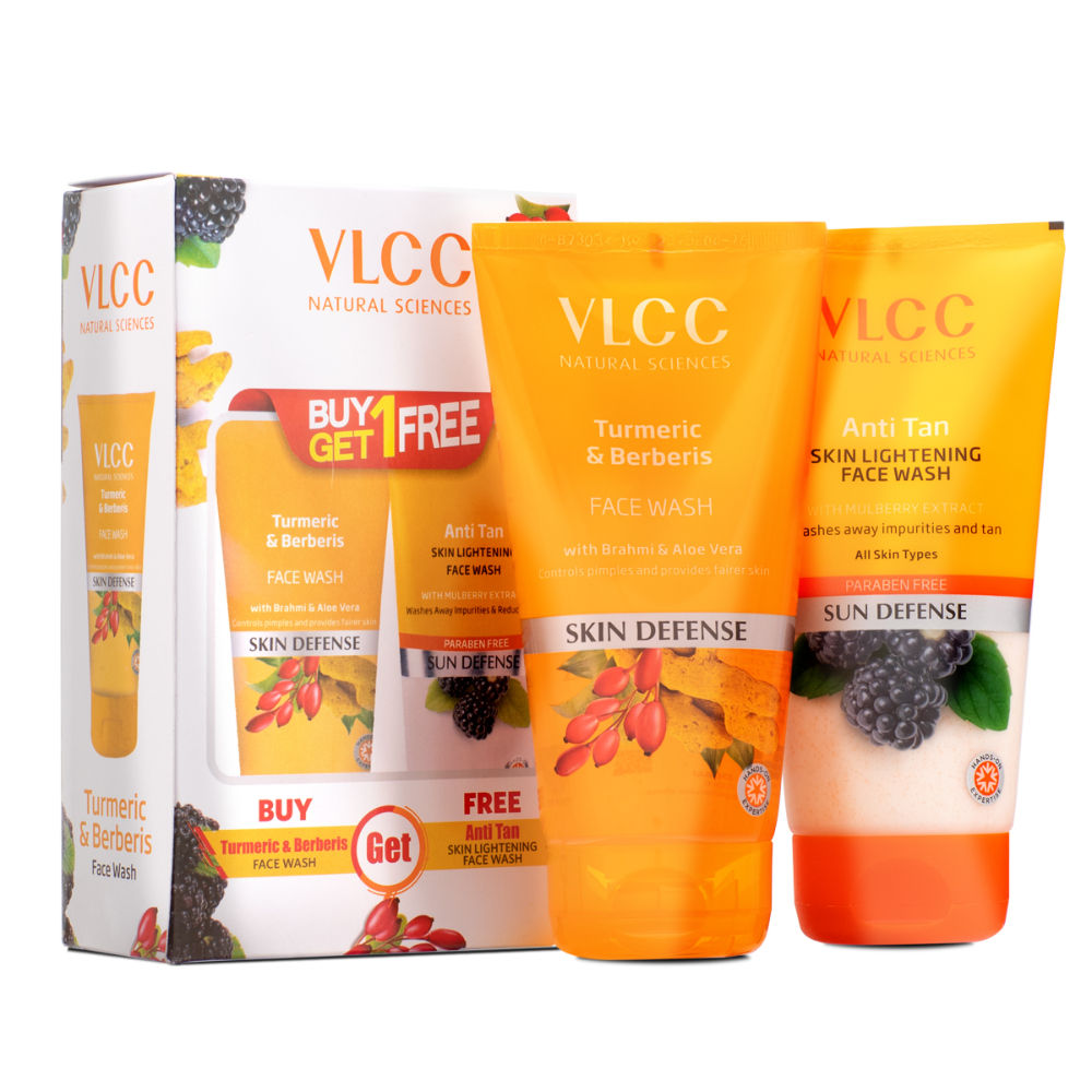 Turmeric Berberies Face Wash + Anti Tan Skin Lightening Face Wash - Buy One Get One Free