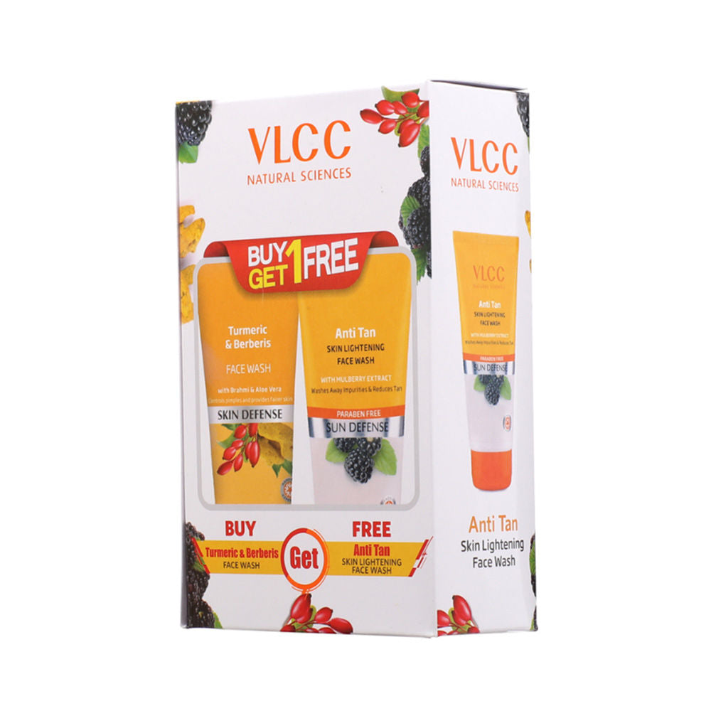 Turmeric Berberies Face Wash + Anti Tan Skin Lightening Face Wash - Buy One Get One Free