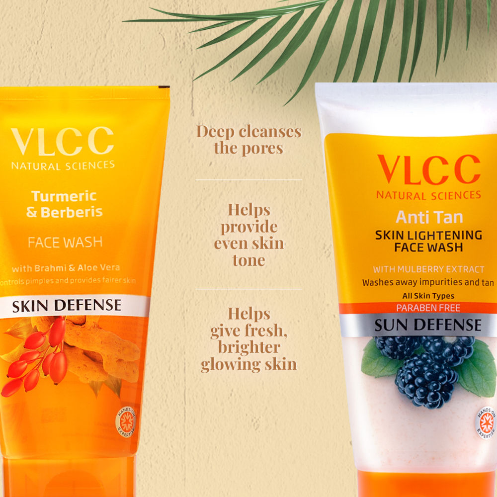 Turmeric Berberies Face Wash + Anti Tan Skin Lightening Face Wash - Buy One Get One Free