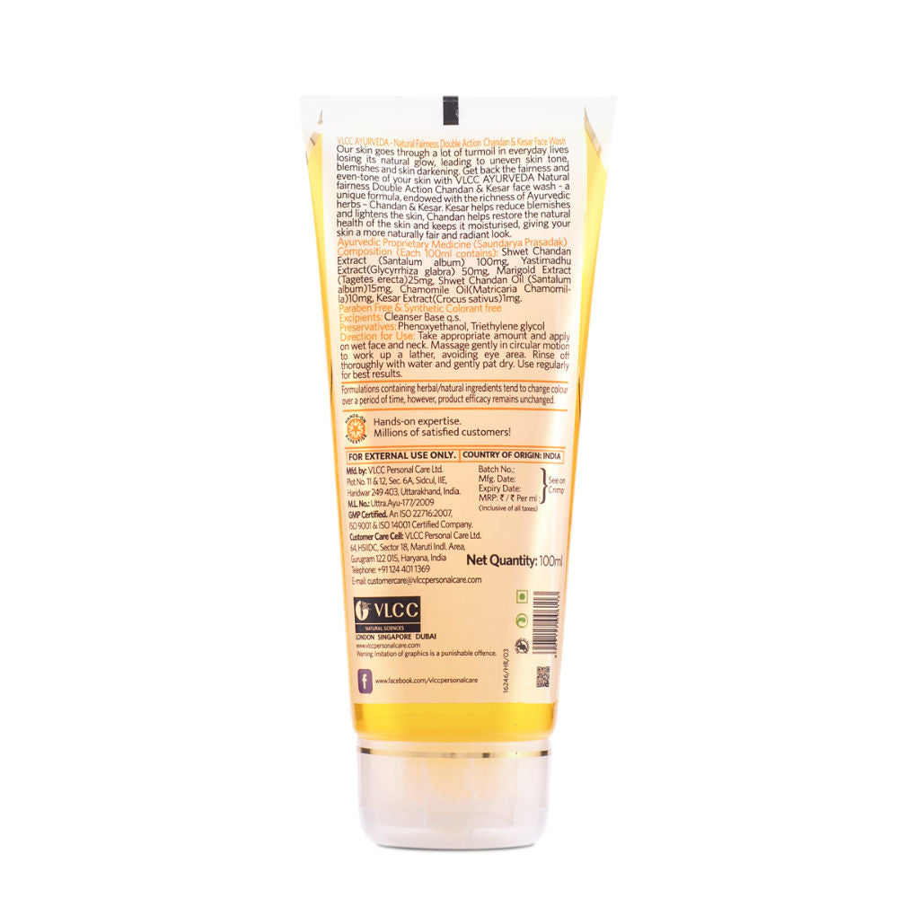 Ayurveda Natural Fairness Double Action Chandan & Kesar Face Wash