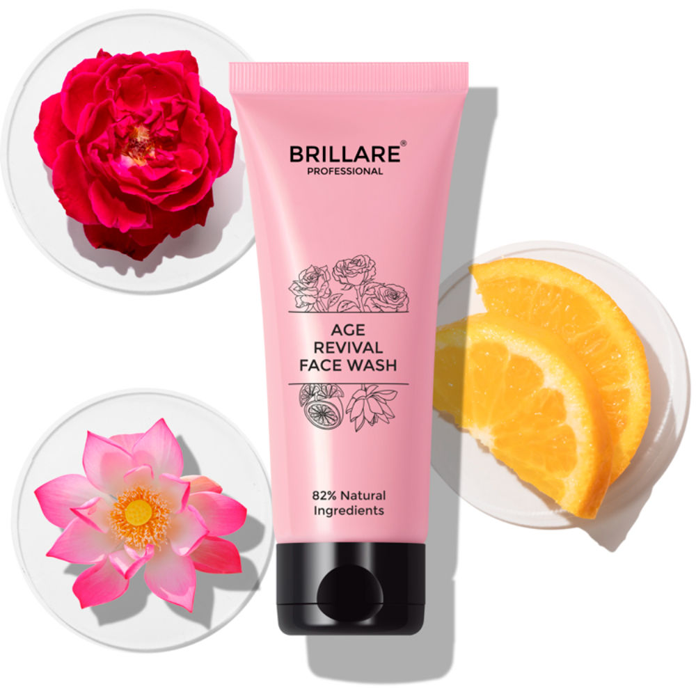 Professional Age Revival Face Wash for Anti-Aging Skin with Rose, Lotus & Orange