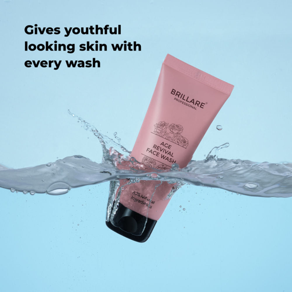 Professional Age Revival Face Wash for Anti-Aging Skin with Rose, Lotus & Orange